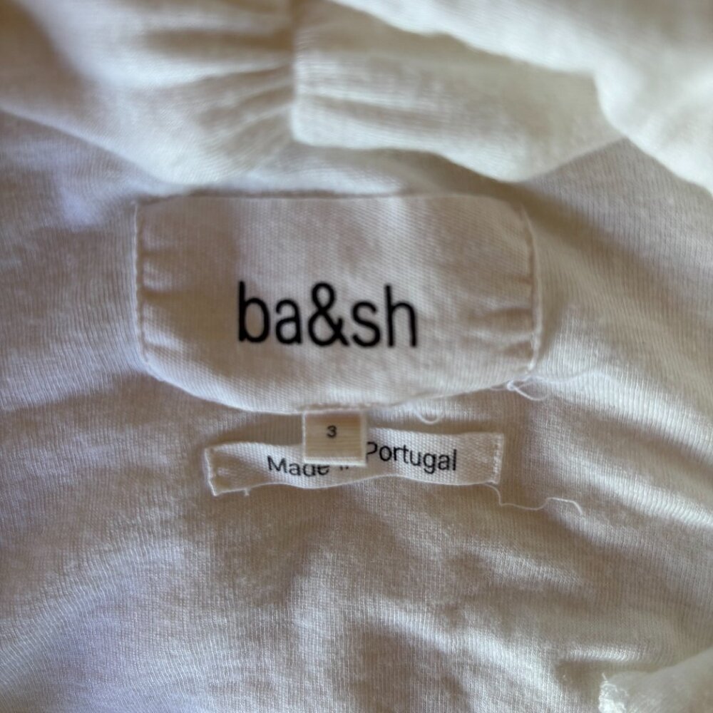 ba&sh Paris Cream Drape Neck Lady Tee Top | Size 3 (L) | Modal Blend - Picture 6 of 9